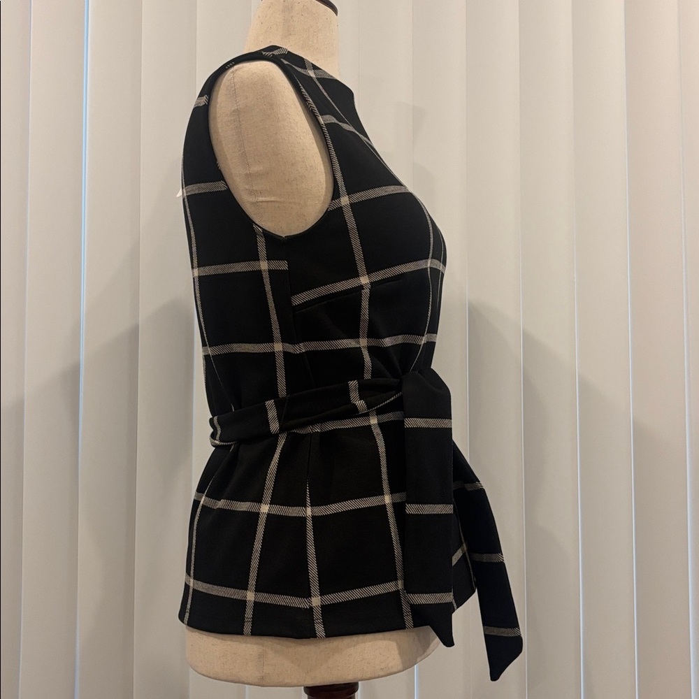 Ann Taylor factory black and white tie top size small nwt - Picture 4 of 6